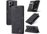 Custodia Redmi Note 12 4G, Retro Custodia In Finto Cuoio Con Funzione Stand Per Xiaomi Redmi Note 12 4G Nero