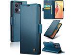 Custodia Oppo Reno8 Pro, Custodia In Pelle Con Funzione Stand Per Oppo Reno8 Pro Blu