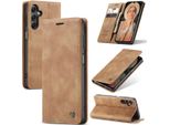Custodia Galaxy A24 4G, Custodia Retrò In Finto Cuoio Con Funzione Stand Per Samsung Galaxy A24 4G Marrone