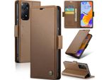 Custodia Redmi Note 11 Pro, Carta Di Blocco Rfid, Custodia In Pelle Avanzata Con Funzione Stand Per Xiaomi Redmi Note 11 Pro 5G/4G Marrone