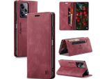 Custodia Redmi Note 12 Pro, Custodia Retrò In Finto Cuoio, Supporto E Custodia Protettiva Per Xiaomi Redmi Note 12 Pro 5G Red