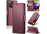 Custodia Galaxy A52 5G, Custodia In Pelle Con Supporto Per Samsung Galaxy A52 / A52 5G / A52S 5G Rosso