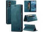 Custodia Galaxy A24 4G, Custodia Retro In Finto Cuoio Stand Cover Protettiva Per Samsung Galaxy A24 4G Blu