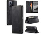 Redmi Note 12 Case, Retro Custodia In Finto Cuoio, Stand E Custodia Protettiva Per Xiaomi Redmi Note 12 5G Nero