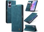 Custodia Oppo A78, Custodia Retrò In Finto Cuoio Con Funzione Stand Per Oppo A78 Blu