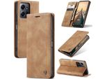 Custodia Redmi Note 12 4G, Retro Custodia In Finto Cuoio Con Funzione Stand Per Xiaomi Redmi Note 12 4G Marrone