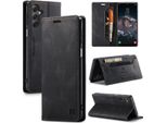 Custodia Galaxy A24 4G, Custodia Retrò In Finto Cuoio, Supporto E Custodia Protettiva Per Samsung Galaxy A24 4G Nero