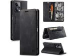 Custodia Redmi Note 12 Pro, Retro Custodia In Finto Cuoio, Stand E Custodia Protettiva Per Xiaomi Redmi Note 12 Pro 5G Nero