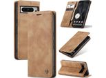 Custodia Google Pixel 8 Pro, Custodia Retrò In Finto Cuoio Con Funzione Stand Per Google Pixel 8 Pro Marrone
