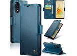 Custodia Oppo Reno8 T 4G, Custodia In Pelle Con Funzione Di Supporto Per Oppo Reno8 T 4G Blu