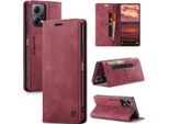 Redmi Note 12 Case, Retro Custodia In Finto Cuoio, Stand E Custodia Protettiva Per Xiaomi Redmi Note 12 5G Rosso