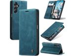 Custodia Galaxy A24 4G, Custodia Retrò In Finto Cuoio Con Funzione Stand Cover Protettiva Per Samsung Galaxy A24 4G Blu