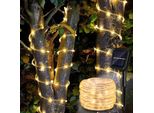 Fiqops Luce Solare A Corda Filo Giardino Fata Luci Led Corda Luce Bianco Caldo-30M