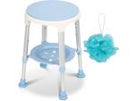 Sgabello Da Doccia Fiqops Sgabello Da Bagno Sedia Da Doccia Regolabile In Altezza Fino A 136 Kg Sedile Da Bagno Con Ripiano Ruotabile A 360°