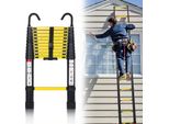 Fiqops Scala Telescopica Scala Di Estensione Scala Pieghevole Scala A Gradini Stabile In Alluminio 3,2M Nero+Giallo Con Ganci