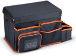 Black+Decker Organizer Per Il Bagagliaio - 47,5 X 25 X 30 Cm - Con Cinghia Di Trasporto - Portabicchieri - Grigio/Arancio