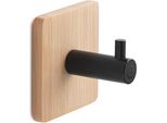 Appendiabiti A Muro In Legno Di Bambu' E Metallo Nero Opaco