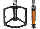 Rockbros Pedali Per Bicicletta Con Catarifrangenti Pedali A Piattaforma, 9/16 Di Pollice, In Alluminio, Nero