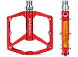 Rockbros Pedali Per Bicicletta Con Catarifrangenti Pedali A Piattaforma, 9/16 Pollici, In Alluminio, Rosso