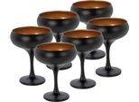 1.04 Bicchiere Da Champagne In Nero - Set Di 6 / 250 Ml Ciascuno - Bicchiere Da Cocktail Per Champagne