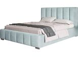 Letto Imbottito Tokio Con Testiera, 120X200 Cm, Letto Matrimoniale Con Rete A Doghe In Metallo, Tessuto Velour, Colore: Turchese