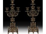 Casa Padrino Set Di Candelieri Barocchi In Bronzo Ø 21 X H. 41 Cm - Candelieri In Bronzo In Stile Barocco Fatti A Mano - Accessori Per La Decorazione Barocca - Interni Barocchi - Mobili Barocchi - Nobile E Magnifico