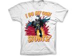 Batman - Maglietta "I Do My Own Stunts"" - Grande - Bianco"