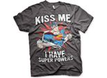 Maglietta Kiss Me - I Have Super Powers - Grande - Grigio Scuro