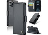 Custodia Iphone 12 Pro, Custodia In Pelle Portafoglio Porta Carte Di Credito Custodia Protettiva Con Funzione Stand Per Iphone 12 / 12 Pro Nero