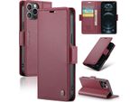 Custodia Iphone 12 Pro, Custodia In Pelle Portafoglio Porta Carte Di Credito Custodia Protettiva Con Funzione Stand Per Iphone 12 / 12 Pro Rosso
