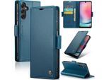 Custodia Galaxy A24 4G, Custodia In Pelle Con Funzione Stand Per Samsung Galaxy A24 4G Blu