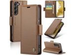 Custodia Galaxy S22+ 5G, Custodia In Pelle Con Funzione Stand Per Samsung Galaxy S22+ 5G Marrone