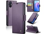 Custodia Oppo Reno8 Z, Rfid Blocking Card, Custodia In Pelle Avanzata Con Funzione Stand Per Oppo Reno7 Z 5G /Reno7 Lite /Reno8 Lite /F21 Pro 5G /Reno8 Z Viola