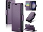 Galaxy S23 5G Case, Rfid Blocking Card, Advanced Flip Custodia In Pelle Con Funzione Stand Per Samsung Galaxy S23 5G Viola