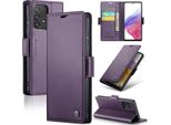 Galaxy A53 5G Case, Rfid Blocking Card, Advanced Flip Custodia In Pelle Con Funzione Stand Per Samsung Galaxy A53 5G Viola