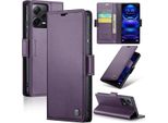 Custodia Redmi Note 12 Pro+, Rfid Blocking Card, Custodia Avanzata In Pelle Flip Con Funzione Stand Per Xiaomi Redmi Note 12 Pro+ Viola