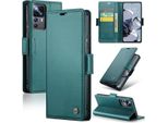 Xiaomi 12T Pro Case, Rfid Blocking Card, Advanced Flip Custodia In Pelle Con Funzione Stand Per Xiaomi 12T / 12T Pro / Redmi K50 Ultra Green