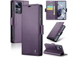 Xiaomi 12T Pro Case, Custodia In Pelle Per Carte Da Gioco, Cover Protettiva Con Supporto Per Xiaomi 12T / 12T Pro / Redmi K50 Ultra Purple