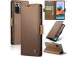Redmi Note 10 Pro Case, Rfid Blocking Card, Advanced Flip Custodia In Pelle Con Funzione Stand Per Xiaomi Redmi Note 10 Pro / Note 10 Pro Max Brown