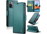 Custodia Redmi Note 10 Pro, Carta Di Blocco Rfid, Custodia Avanzata In Pelle Flip Con Funzione Stand Per Xiaomi Redmi Note 10 Pro / Note 10 Pro Max Verde