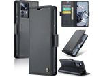 Xiaomi 12T Pro Case, Custodia In Pelle Per Carte Da Gioco Protettiva Con Supporto Per Xiaomi 12T / 12T Pro / Redmi K50 Ultra Black