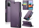 Redmi Note 10 Pro Case, Rfid Blocking Card, Advanced Flip Custodia In Pelle Con Funzione Stand Per Xiaomi Redmi Note 10 Pro / Note 10 Pro Max Viola