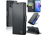 Oppo Reno8 5G Case, Rfid Blocking Card, Advanced Flip Custodia In Pelle Con Funzione Stand Per Oppo Reno8 5G Nero