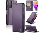 Galaxy A73 5G Case, Rfid Blocking Card, Advanced Flip Custodia In Pelle Con Funzione Stand Per Samsung Galaxy A73 5G Viola
