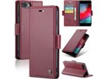 Custodia Iphone 8 Plus, Custodia Portafoglio In Pelle Porta Carte Di Credito Con Funzione Stand Per Iphone 8 Plus / 7 Plus / 6S Plus / 6 Plus Rosso
