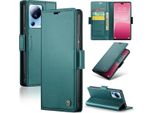 Xiaomi 13 Lite Case, Rfid Blocking Card, Advanced Flip Custodia In Pelle Con Funzione Di Stand Per Xiaomi 13 Lite Verde
