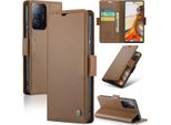 Xiaomi 11T Pro Case, Rfid Blocking Card, Advanced Flip Custodia In Pelle Con Funzione Stand Per Xiaomi 11T / 11T Pro Brown