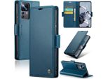 Xiaomi 12T Pro Case, Custodia In Pelle Per Carte Da Gioco Protettiva Con Supporto Per Xiaomi 12T / 12T Pro / Redmi K50 Ultra Blue
