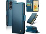 Custodia Oppo Reno8 T 5G, Rfid Blocking Card, Custodia Avanzata In Pelle Con Funzione Stand Per Oppo Reno8 T 5G Blu