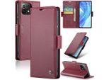 Xiaomi 11 Lite Case, Rfid Blocking Card, Advanced Flip Custodia In Pelle Con Funzione Stand Per Xiaomi 11 Lite 5G Ne / Mi 11 Lite Rosso